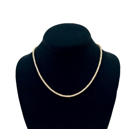 Tennis Necklace in Yellow or White Gold Finish