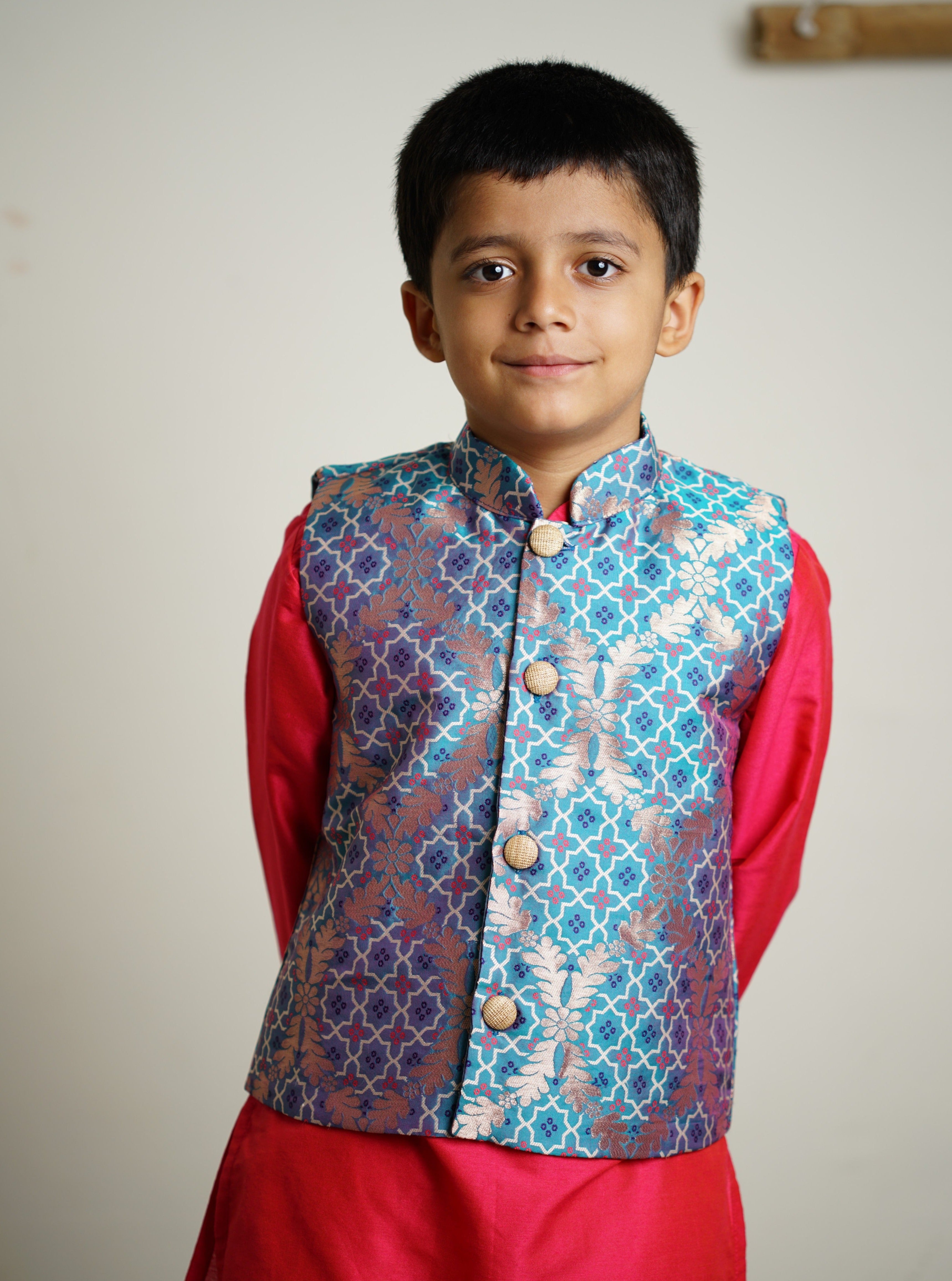 Golden Brocade Nehru Jacket – TJORI