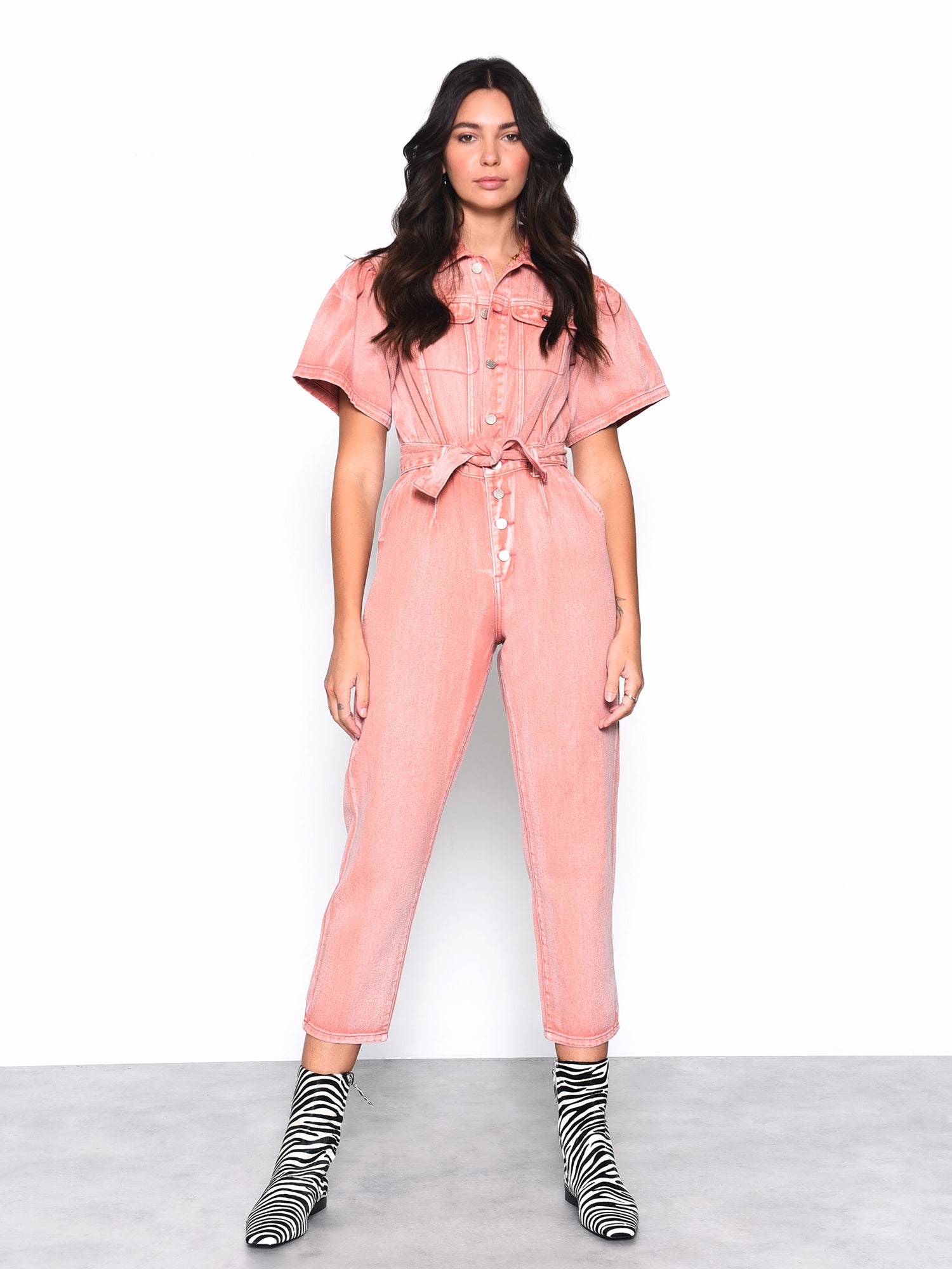 Rose Wash Denim Jumpsuit