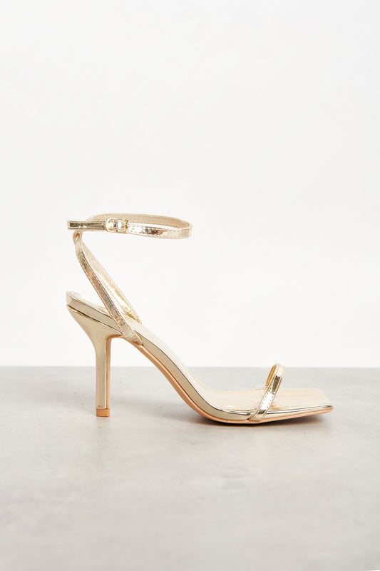 Radha Gold Barely There Heels