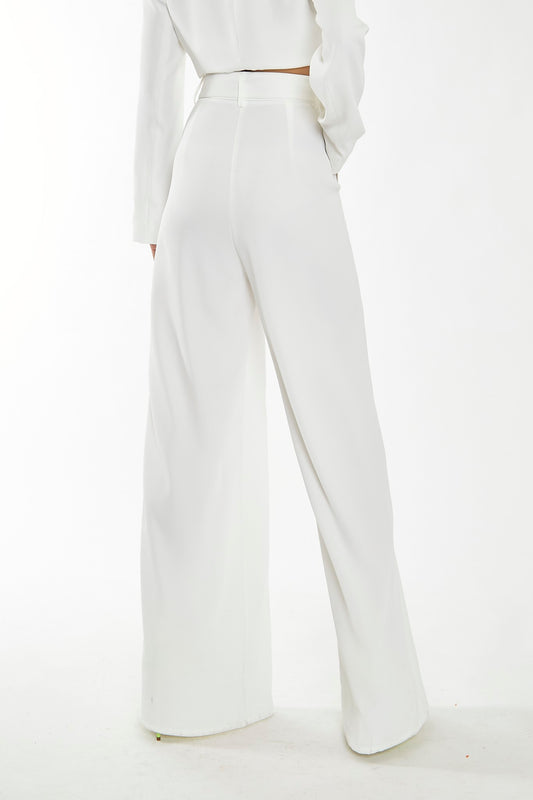 High Waisted Pleated Belted Utility Trouser Pant | Express