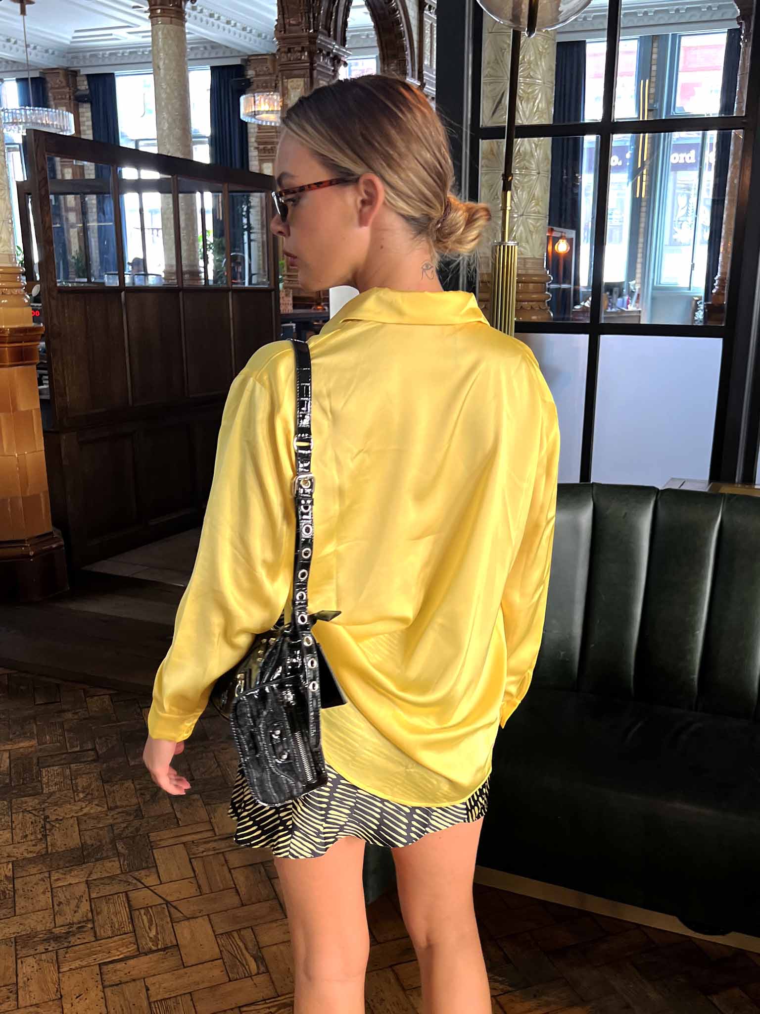 Glamorous Yellow Oversized Button Front Shirt