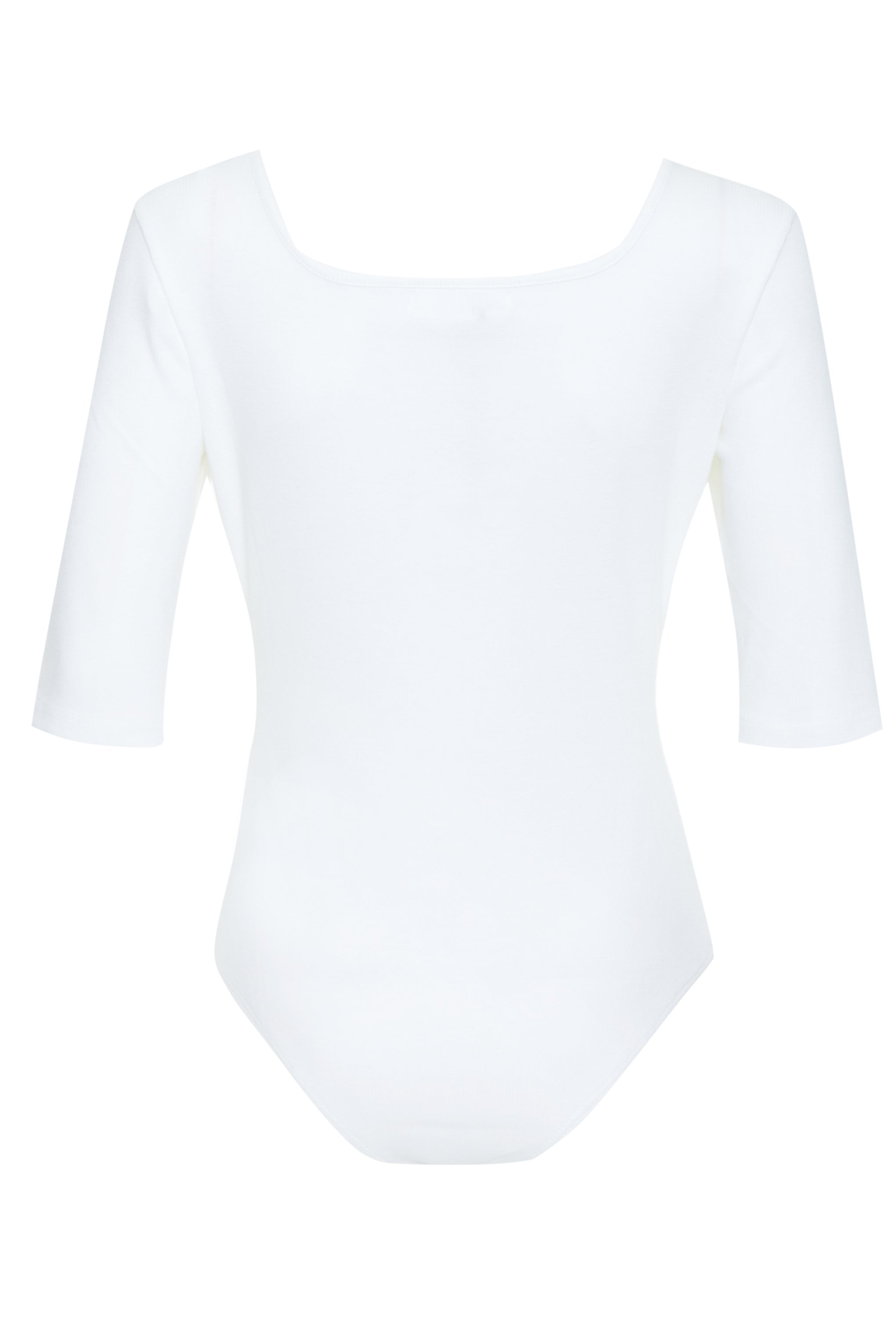 Glamorous Off White Square Neck 1/2 Length Sleeve Bodysuit