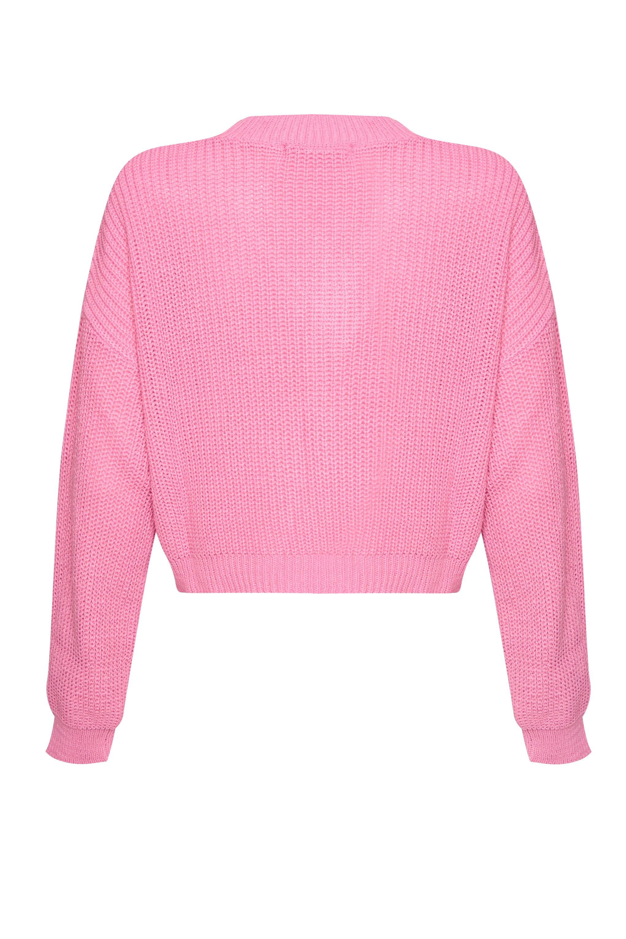 Glamorous Candy Pink V- Neck Crop Jumper