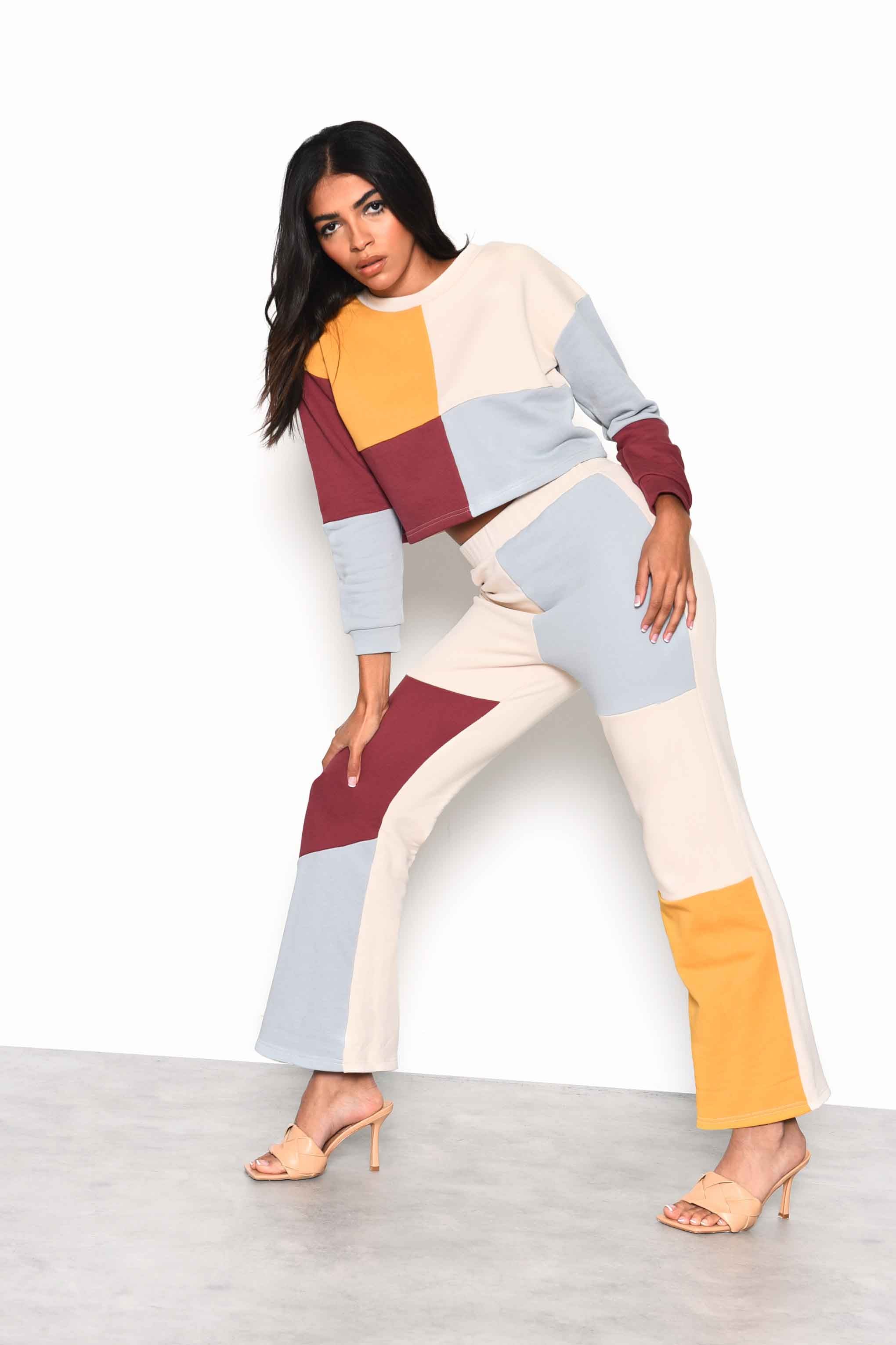 Glamorous Multi Colour block Wide Leg Trousers