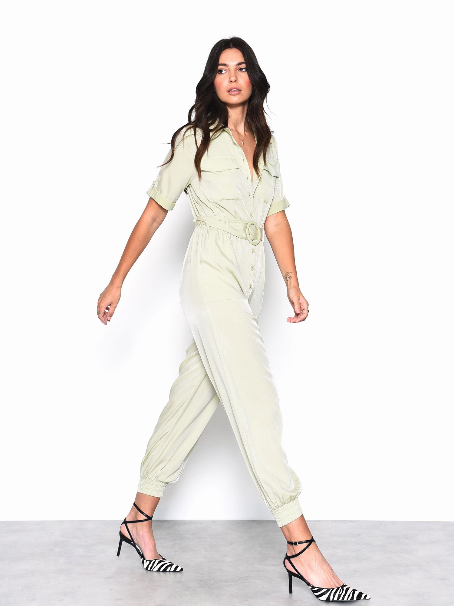 Mint Belted Jumpsuit