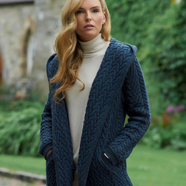 Hooded Cardigan – Women's Wool Knitwear Sweaters, Made in Ireland – World  Chic