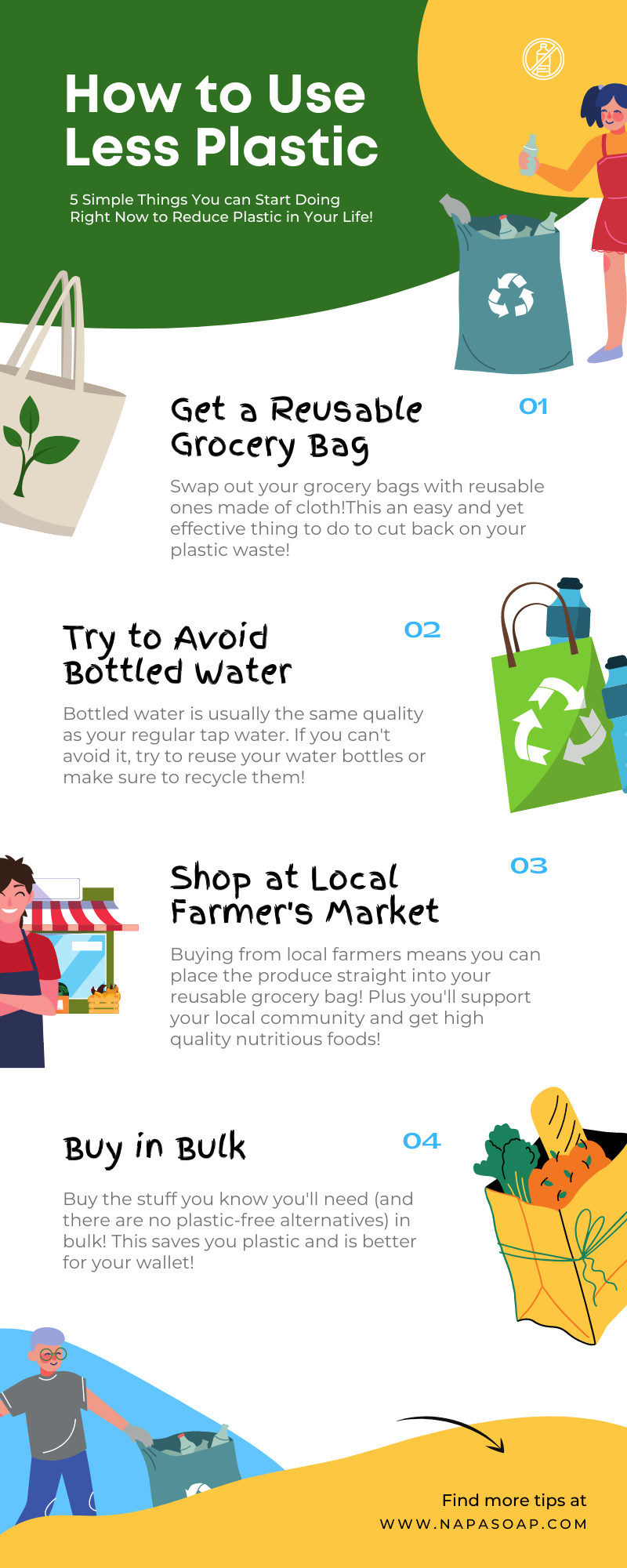 Easy steps to use less plastic