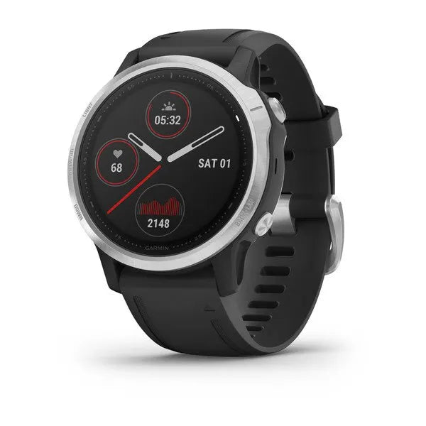 Garmin Fenix 6S Silver with Black Band WW (Newly Overhauled)