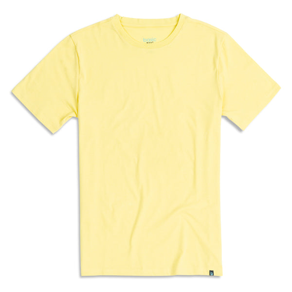 Heather Yellow Crew Neck Shirt Cotton - Get Basic