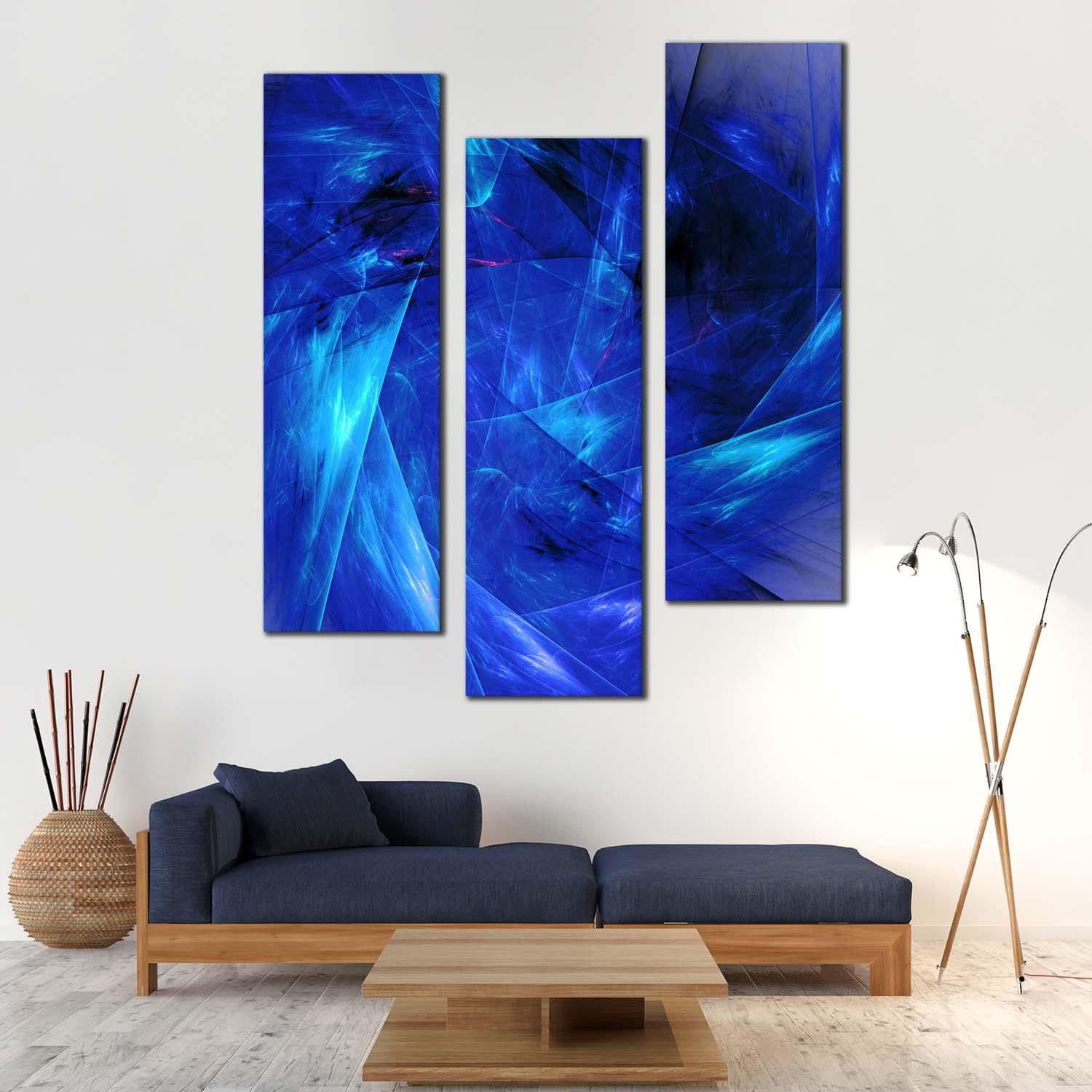 Abstract Design Canvas Print, Abstract Digital Artwork Triptych Canvas