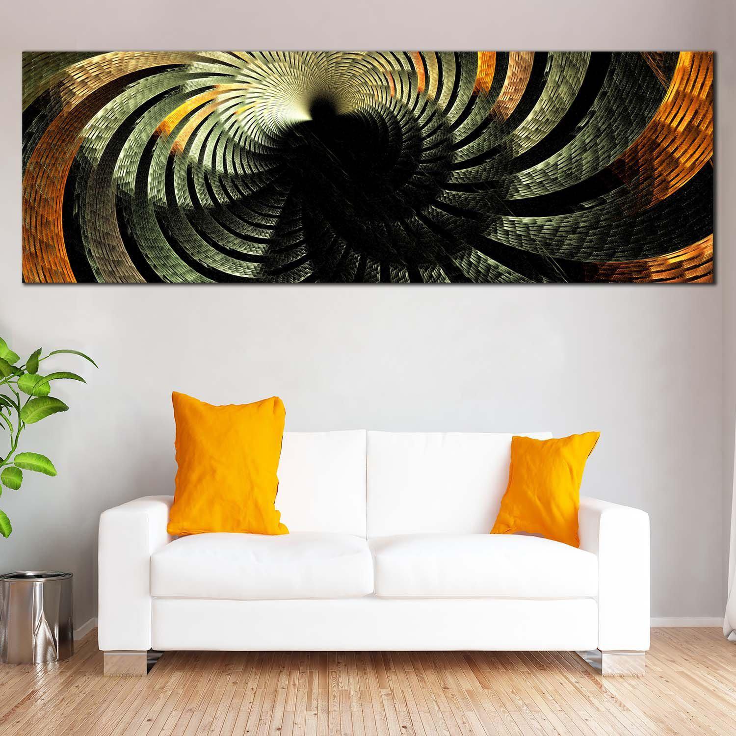 Abstract Fractal Canvas Wall Art, Colorful Glowing Abstract Pattern ...
