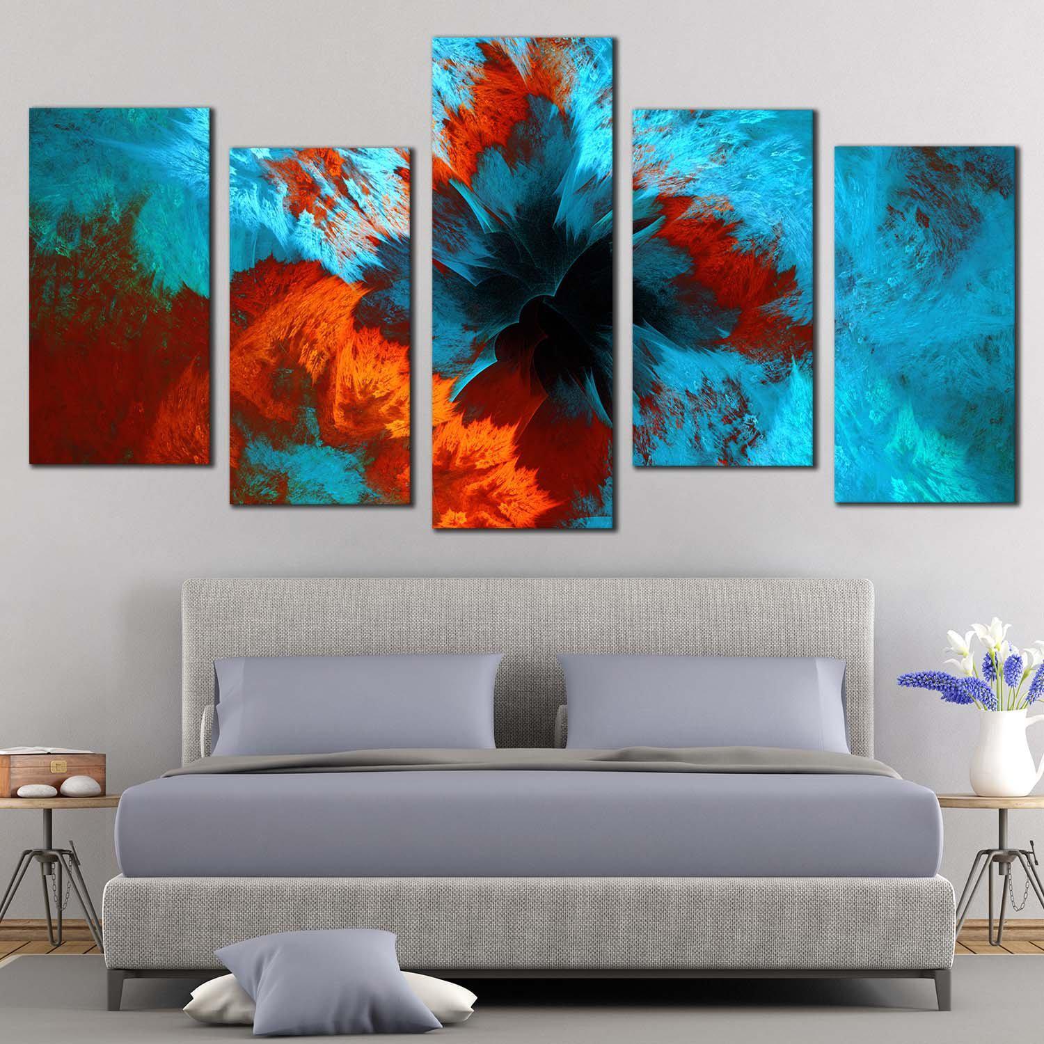 Beautiful Abstract Canvas Wall Art, Brown Artistic Abstract Fractal Ar