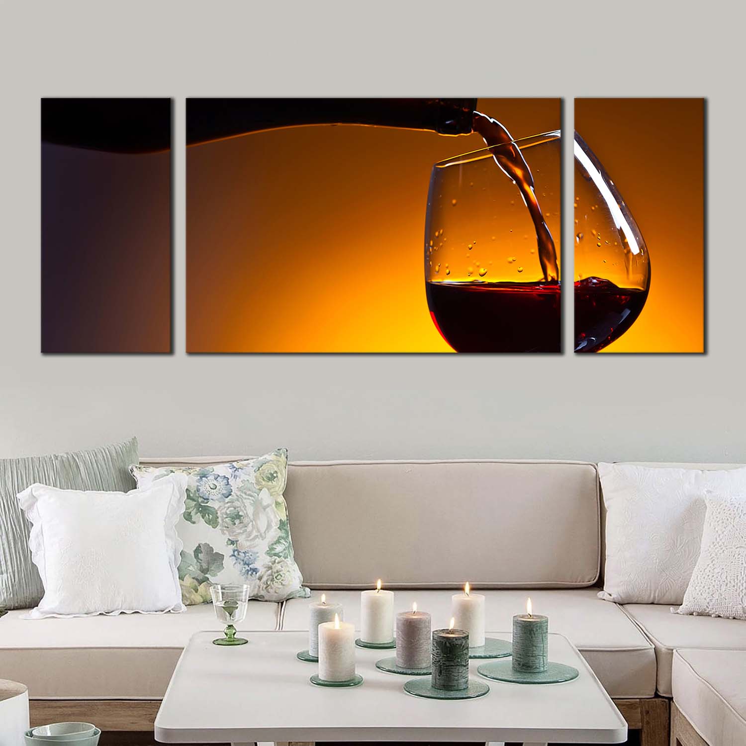 Cognac Pouring Canvas Wall Art, Luxury Cognac Black Bottle 3 Piece Can ...
