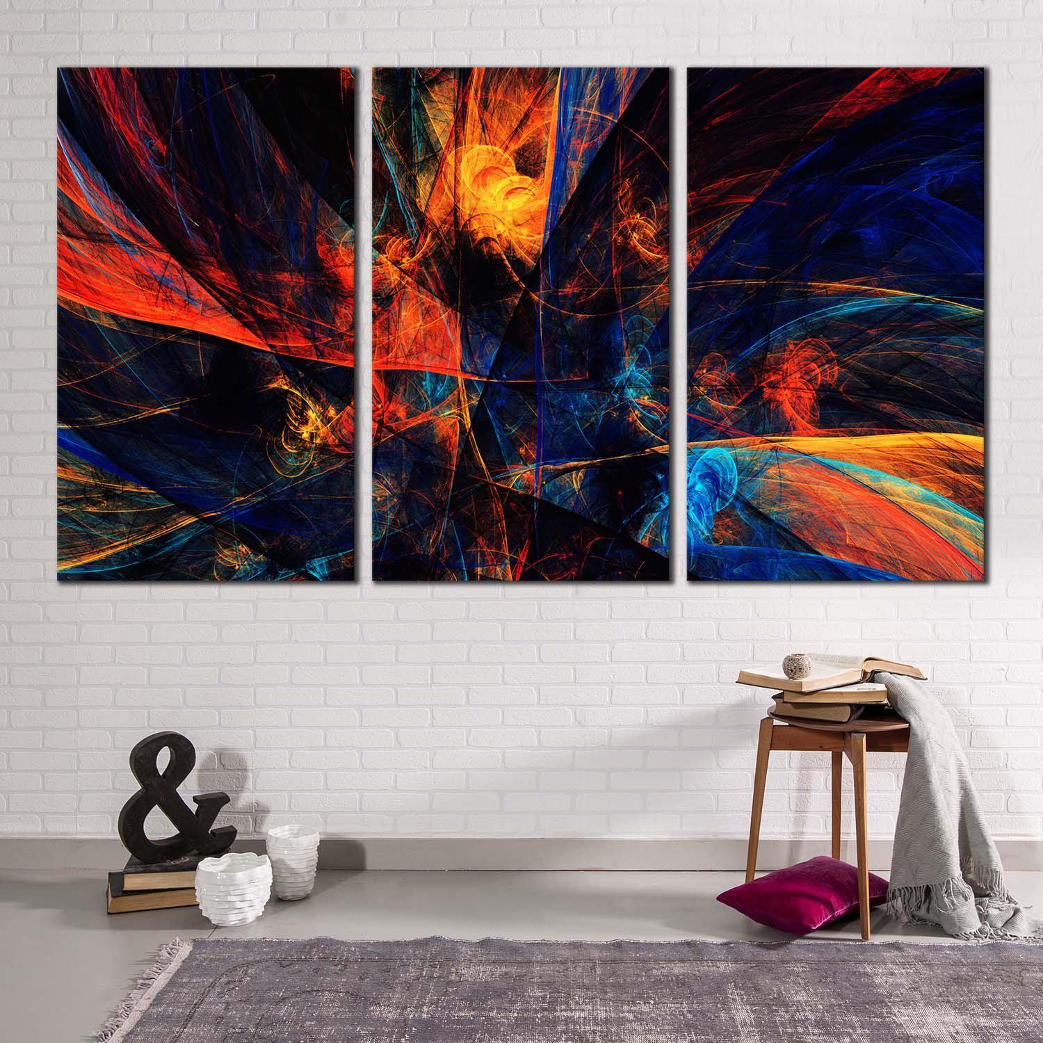 Deep Abstract Canvas Wall Art, Abstract Graphic Art Print, Colorful Ab ...