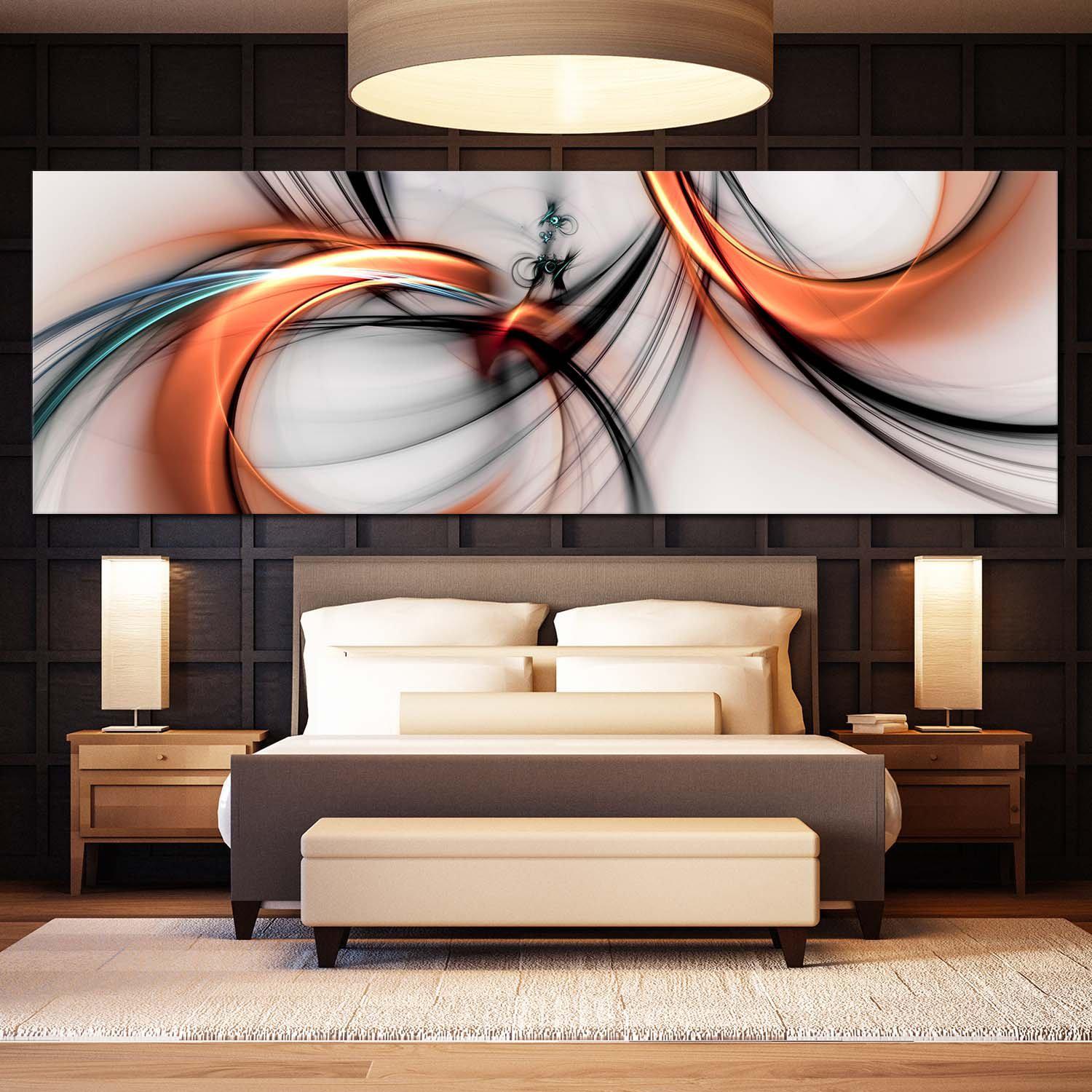 Elegant Abstract Canvas Wall Art, 3D White Modern Abstract Fractal 1 P