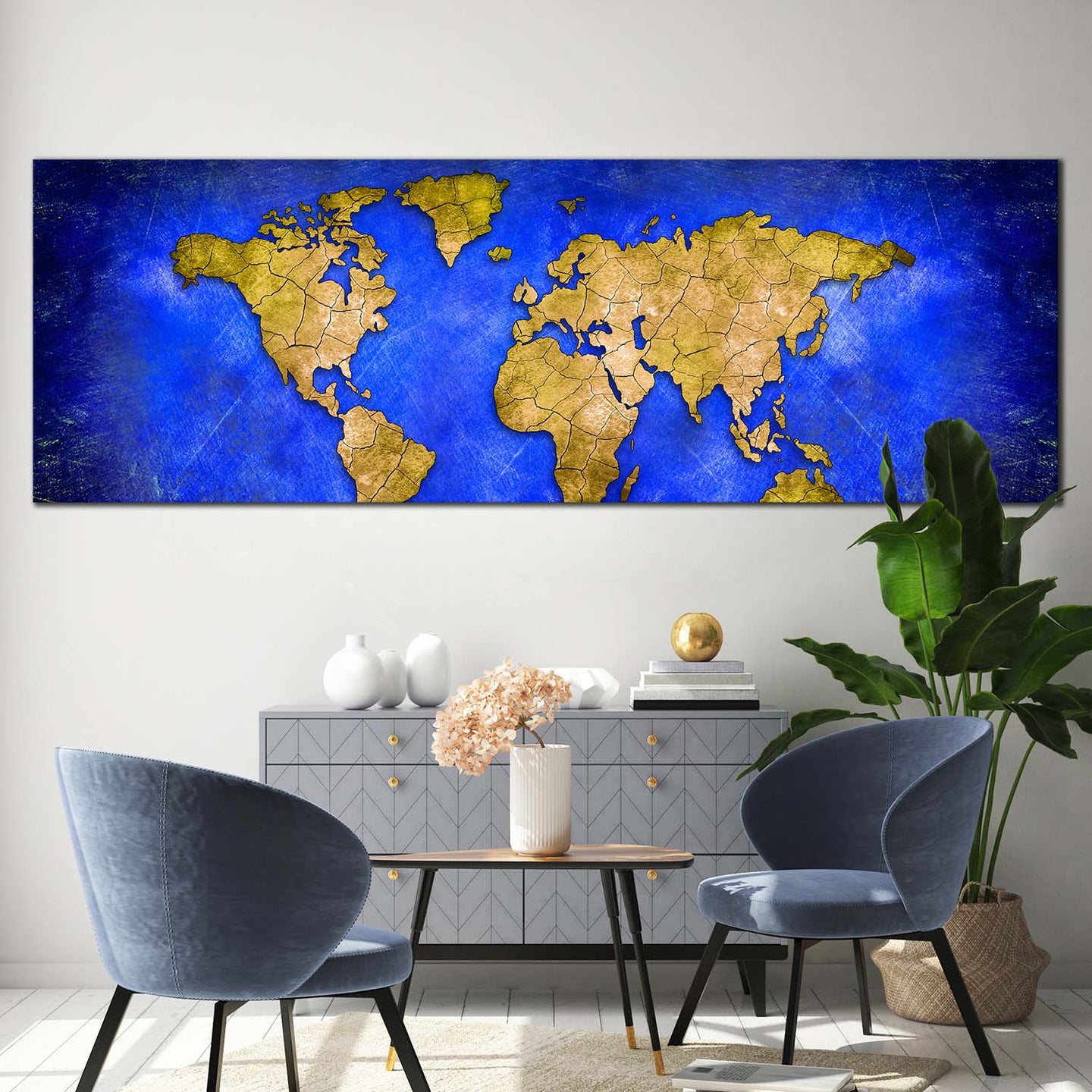 flat world canvas wall art world map digital painting 1