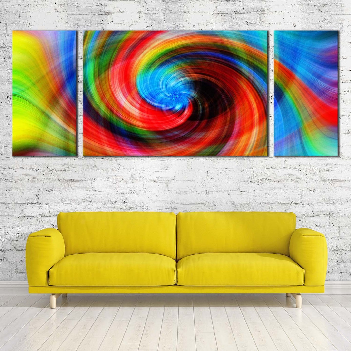 Modern Abstract Canvas Wall Art, Colorful Abstract Spiral 3 Piece Canv ...