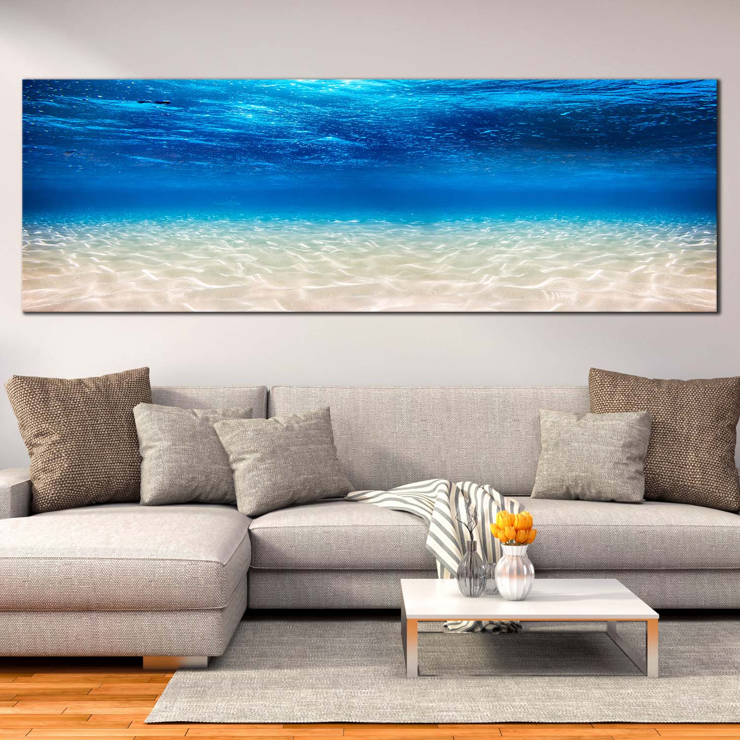 Underwater Ocean Canvas Wall Art White Ocean Canvas Artwork Blue Ocean Deep 1 Piece Canvas Print ?v=1610012038