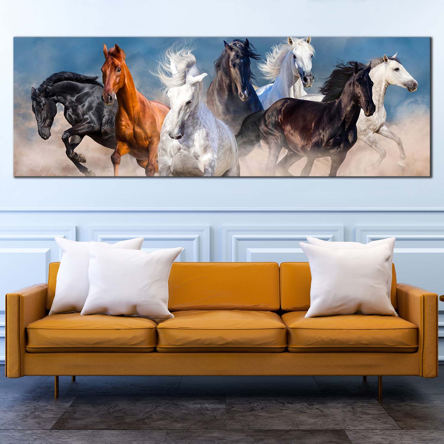 Wild Horses Canvas Wall Art Black White Brown Horses 1 Piece Canvas Heard Of Horses Canvas Artwork ?v=1608379212