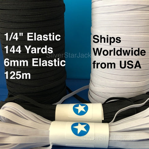 Elastic 1 or 2 Inch 20 Yard Black/white High Quality Sewing Elastic Band  Made in USA Free Shipping 