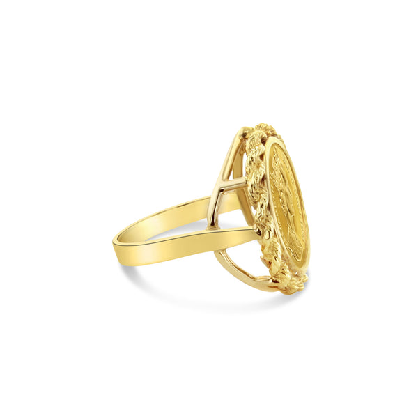 Buy Unique Rose Flower Design Plain Gold Ladies Ring for Girls