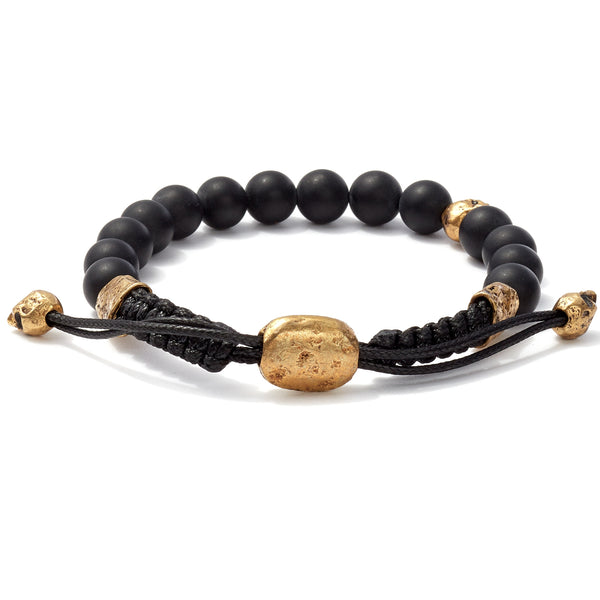 John Varvatos BRASS AND BLACK LAVA Bead Necklace for Men