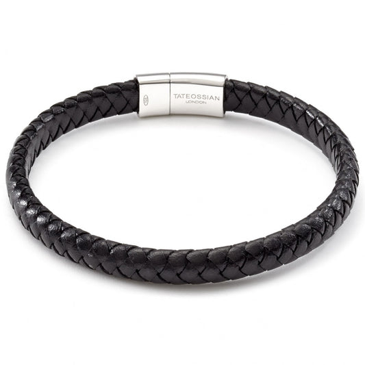 Black leather Diamond Giza bracelet – Tateossian USA