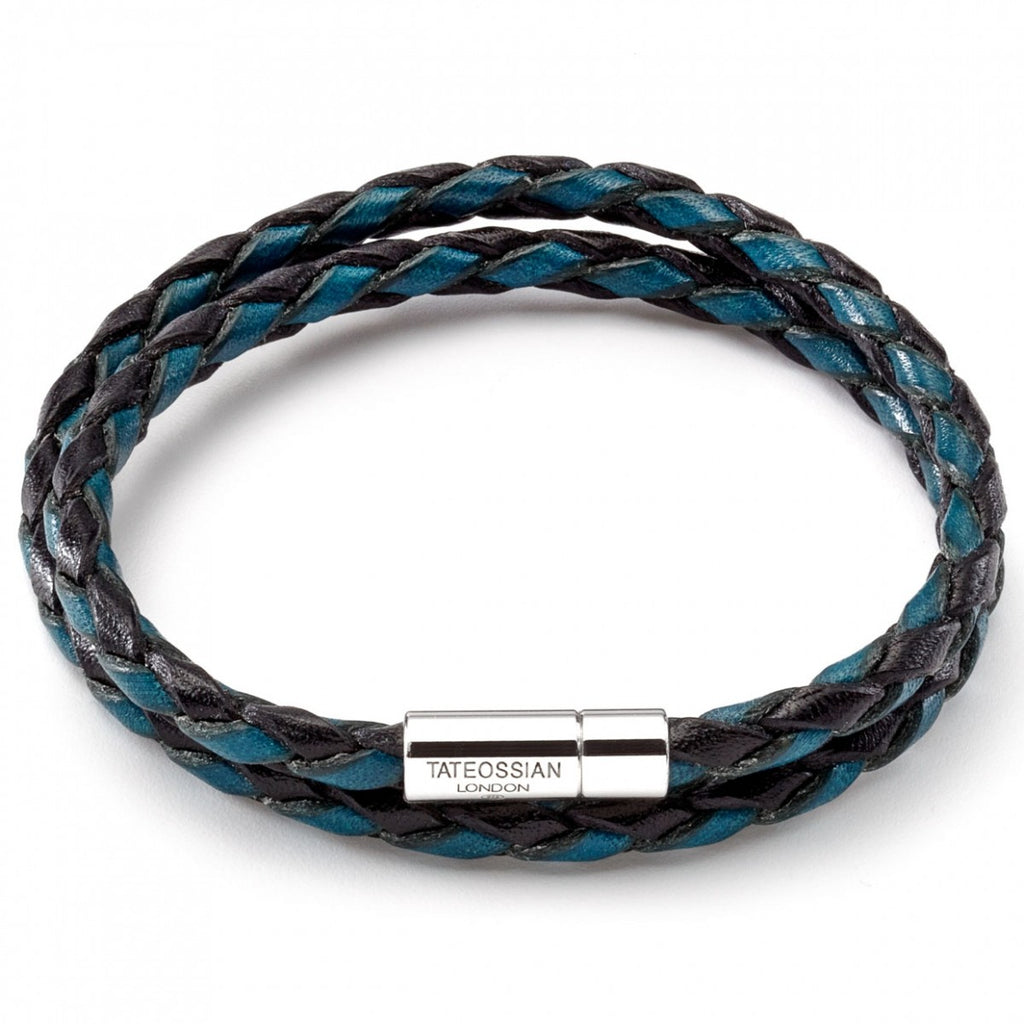 TATEOSSIAN London Dark Green Leather Bracelet with Stainless-steel cla –  SARTORIALE