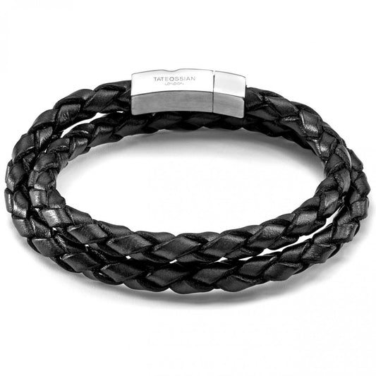 Tateossian Double Wrap Scoubidou Black and Blue Bracelet – Upscaleman