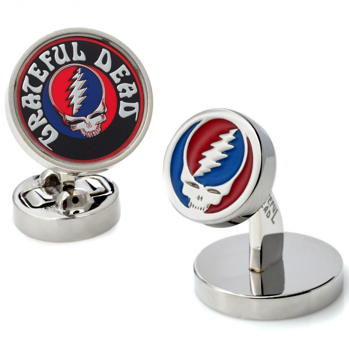 Grateful Dead Steal Your Face Sterling Silver Cufflinks