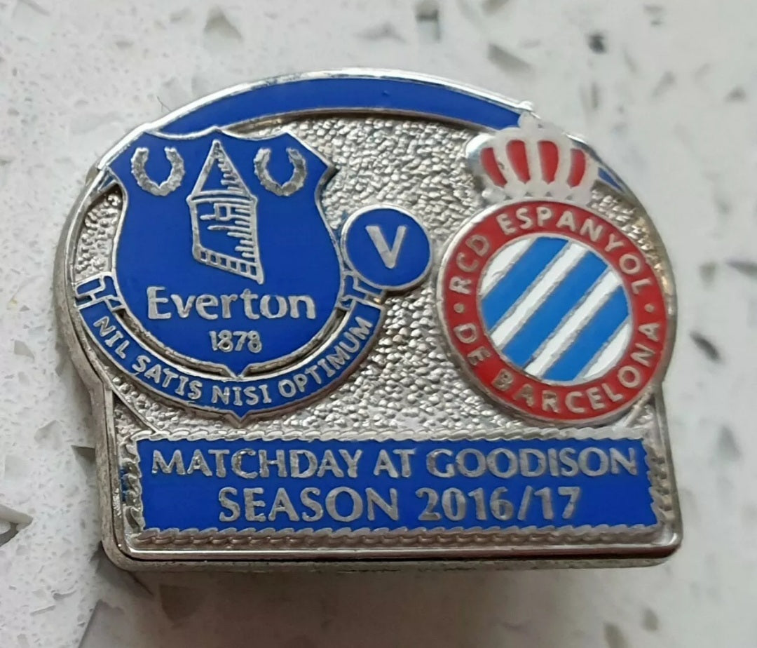 Everton v RCD Espanyol Matchday Badge Pre Season Friendly 2016/ 17 ...