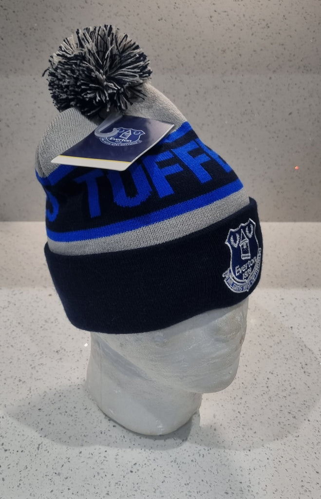 Everton FC Official Black and Grey Toffees Bobble Hat - Adult – Footy ...