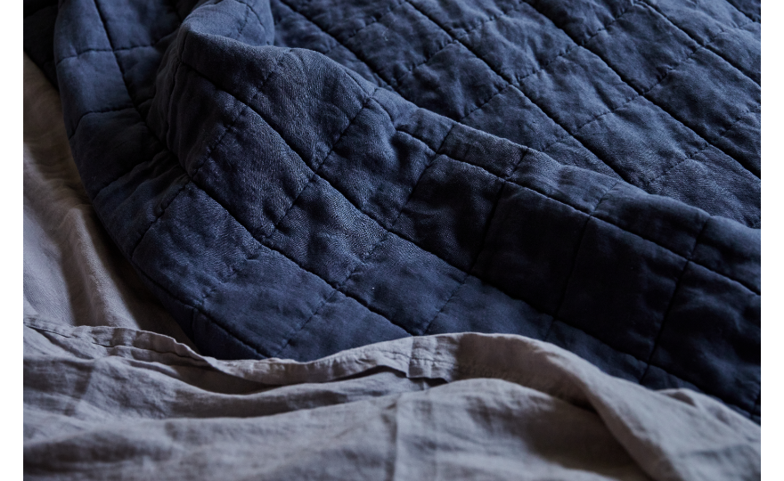 Stonewashed linen sheet set