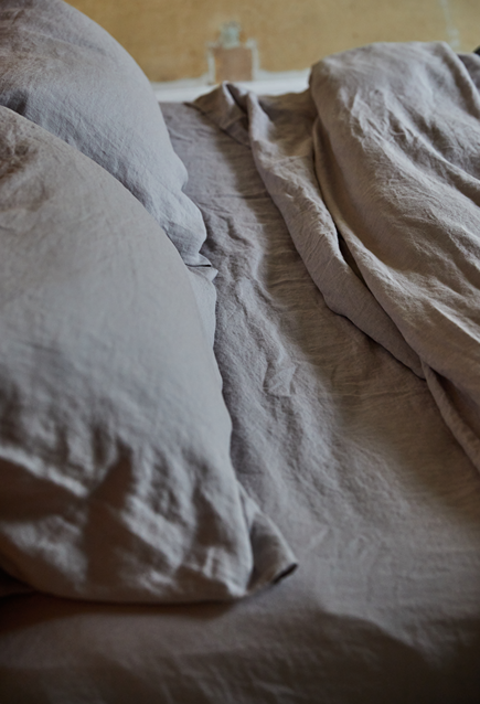 Light Grey Linen bed Sheets