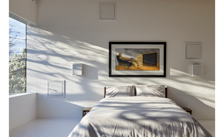 Modern bedroom and light beddings