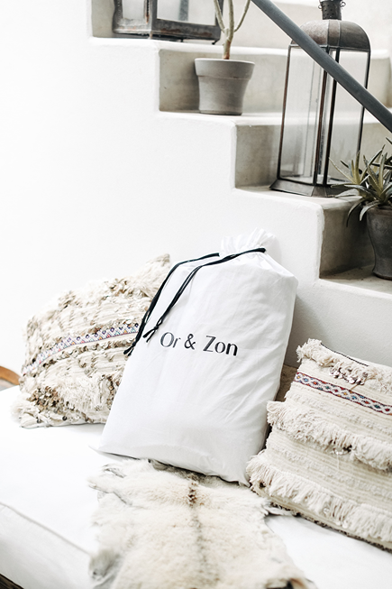 Wedding Bag on staircase