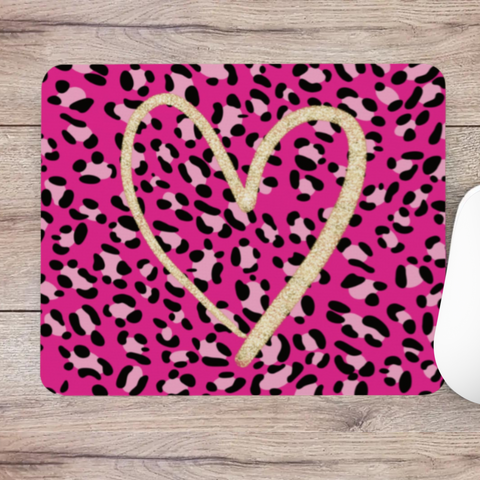 pink leopard print mouse pad