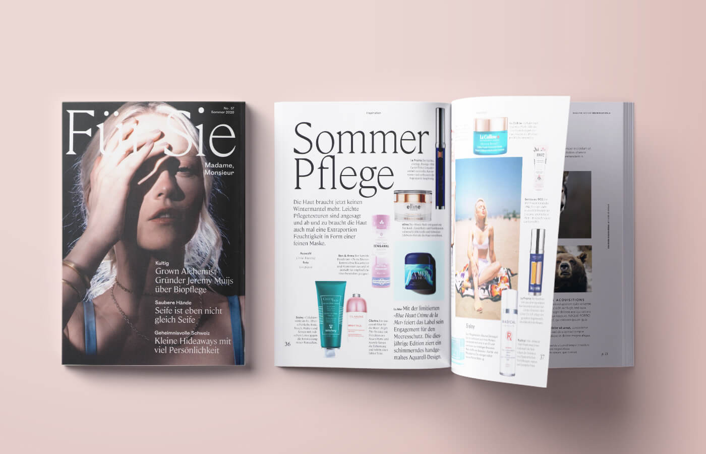 Fur Sie magazine about elline products - article sommer pflege