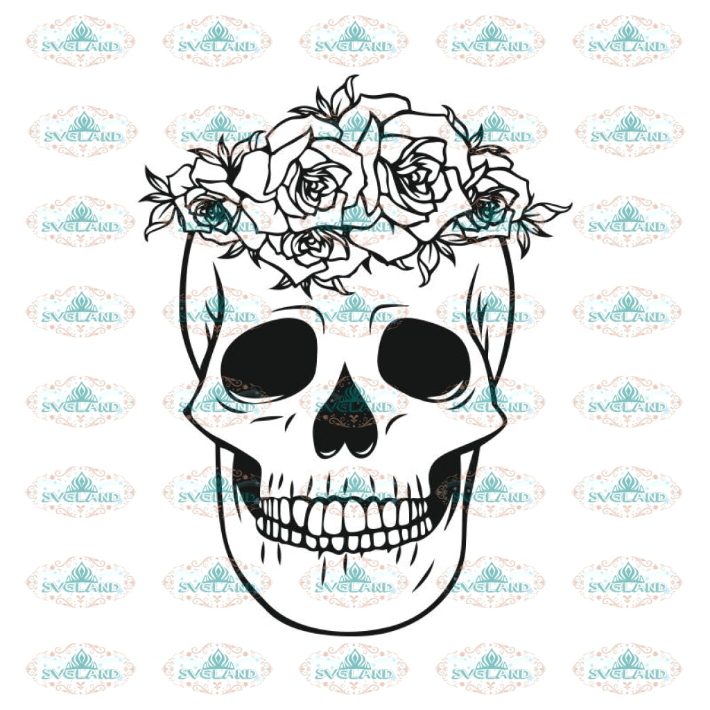 Download Halloween Svg Sugar Skull Svg Skeleton Svg Flower Svg Svglandstore PSD Mockup Templates