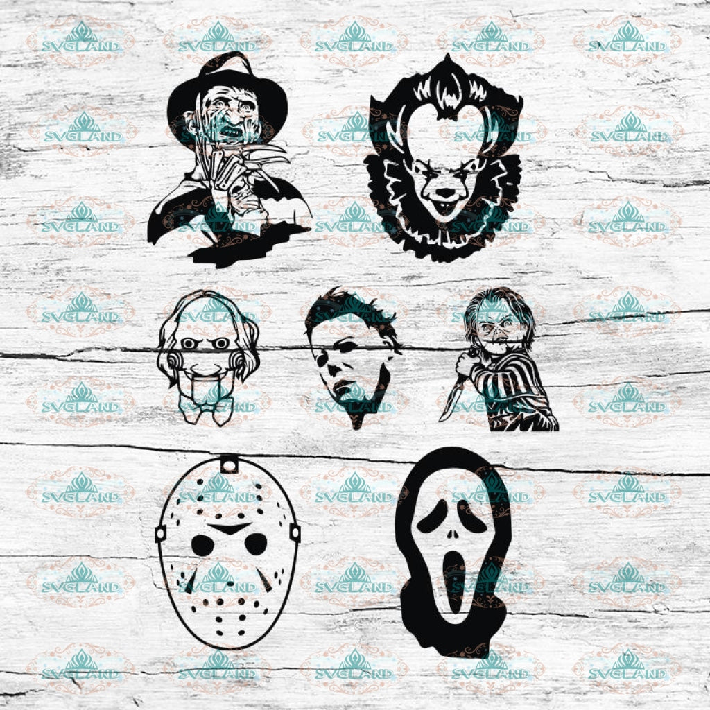 Serial Killers Svg Png Eps Dxf Halloween Svg For Cricut And Silhouette Horror Movies Friends Svg Horror Movie Killers Svg Bundle Clip Art Art Collectibles
