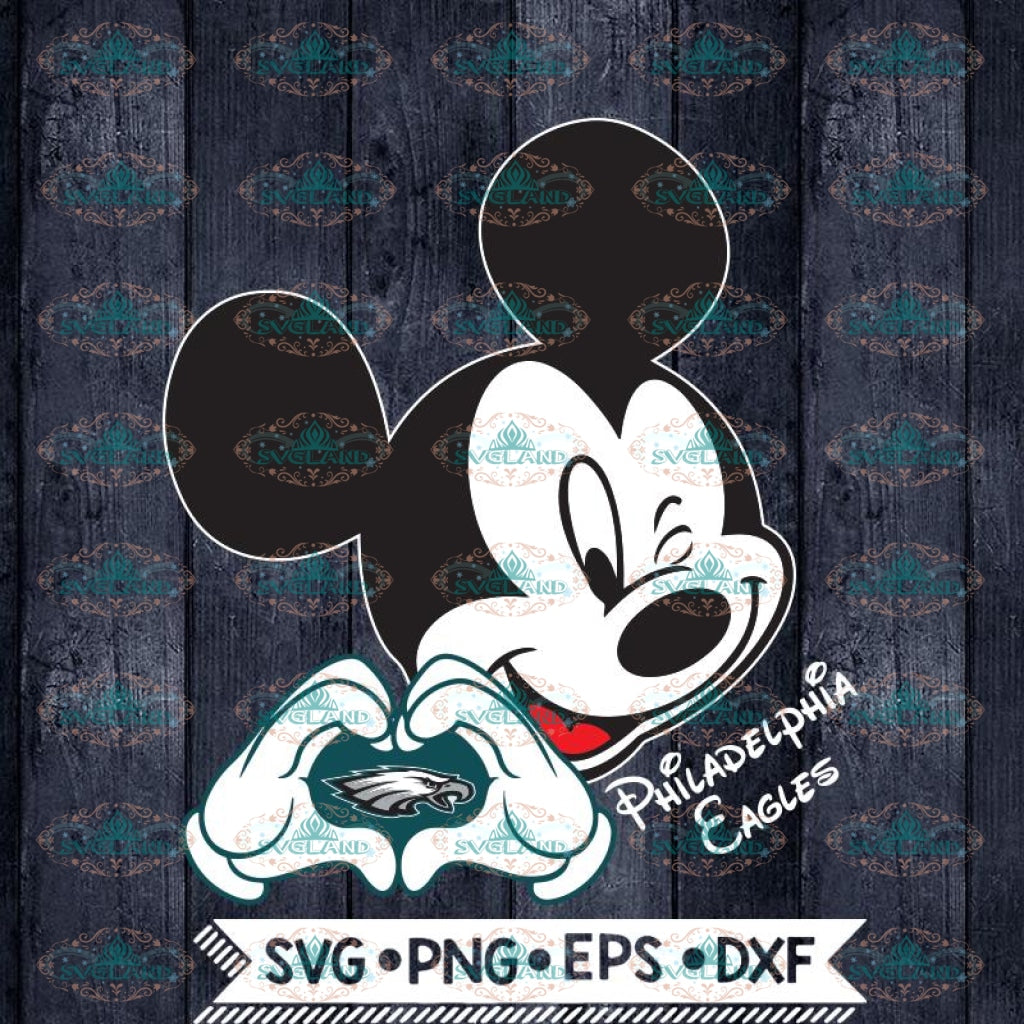 Philadelphia Eagles Svg Love Svg Heart Mickey Mouse Love Svg Nfl Sv Svglandstore