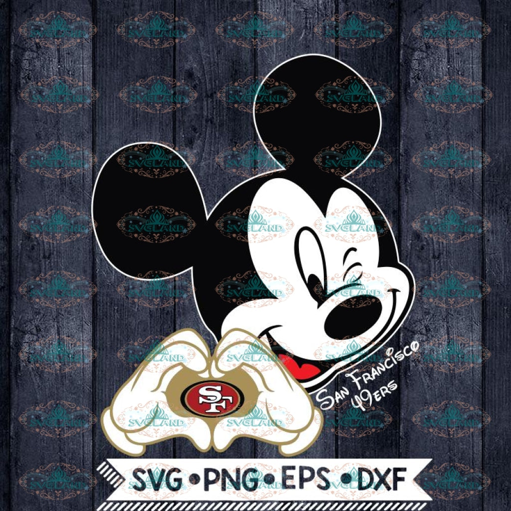 San Francisco 49ers Svg Love Svg Heart Mickey Mouse Love Svg Nfl Sv Svglandstore