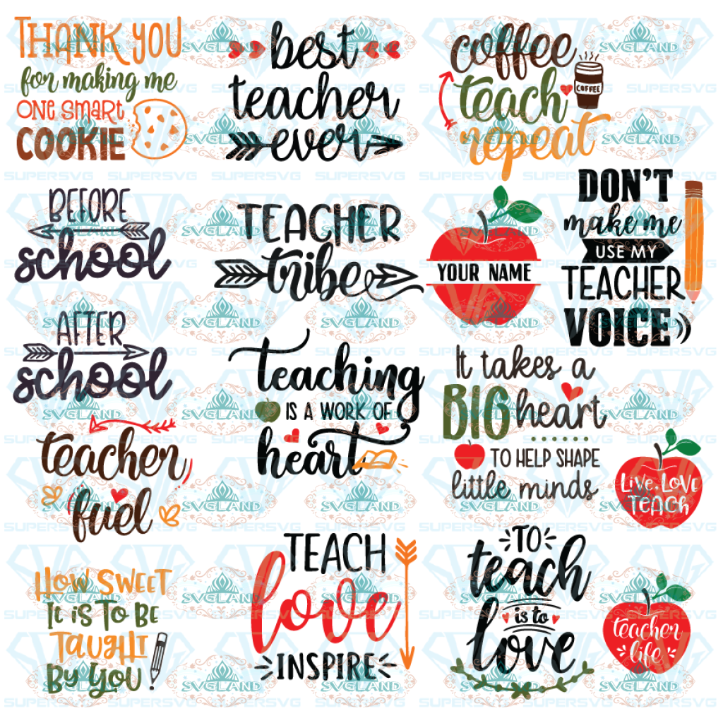 Download Teacher Svg Bundle Teacher Appreciation Silhouette Teachers Gift Svg Teacher Svg Eps Svg Dxf Teacher Quotes Svg Cricut Svg Bundle Clip Art Art Collectibles Colonialgolfhart Com