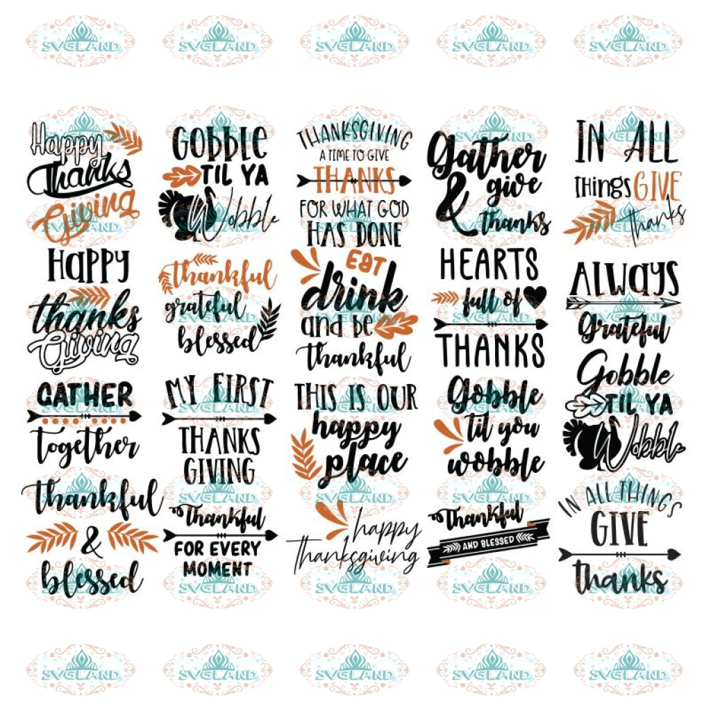 Download Thanksgiving Svg Bundle Thanksgiving Cricut File Fall Svg Blessed Svglandstore SVG, PNG, EPS, DXF File