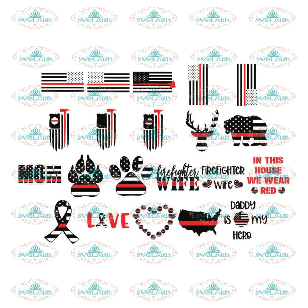 Firefighter Svg Thin Red Line American Flag Hero Clip Art Art Collectibles Efp Osteology Org