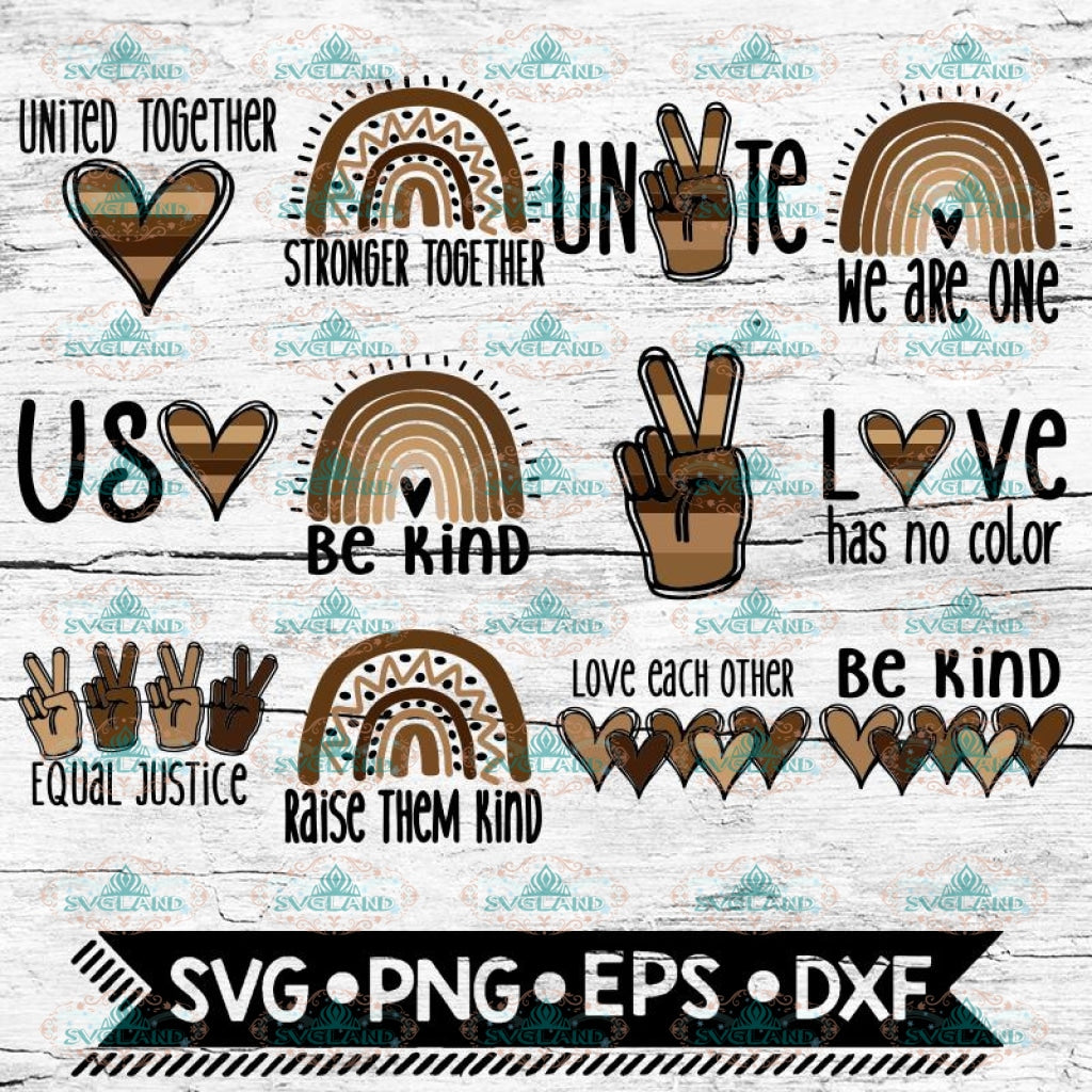 Unity Bundle Svg Rainbow Peace Black Lives Matter Positivity Agai Svglandstore