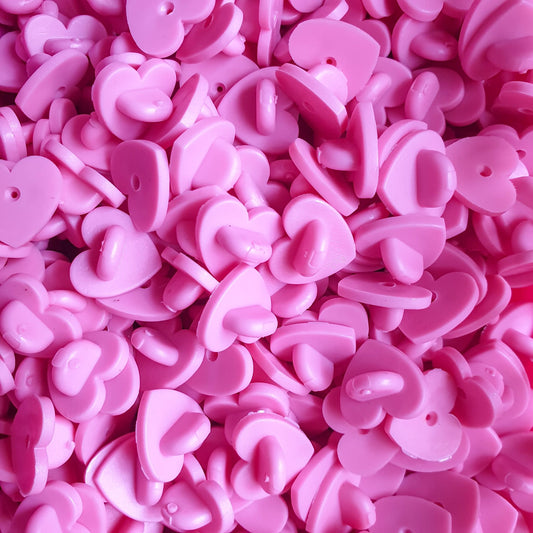  Heart Shape PVC Rubber Pin Backs(100PCS) Five Assorted