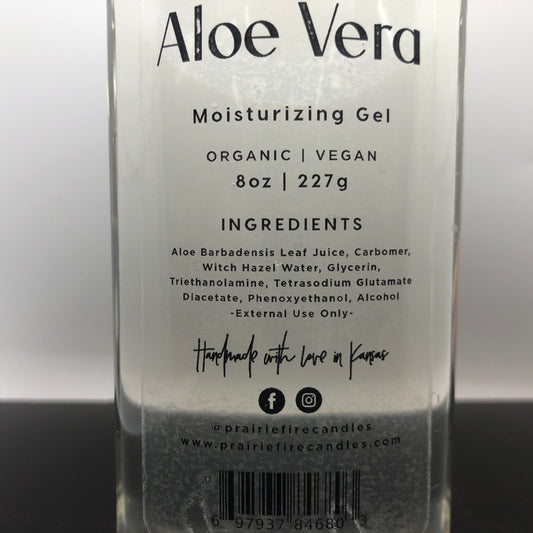 Aloe Vera Moisturizing Gel - 8 oz - Prairie Fire Candles