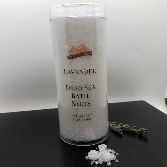 Lavender Dead Sea Bath Salts - 16oz (Prairie Lavender) - Prairie Fire Candles